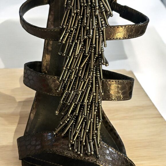 Kenneth Cole Reaction NEW Dangle Know Black Leather Sandals - Women's Size 10M - Picture 6 of 12